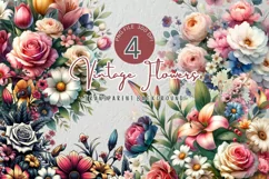 Watercolor flowers, Floral clipart, Botanical Clipart Product Image 1