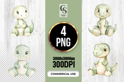 Cute Baby Dinosaur Sitting Clipart Sublimation PNG Product Image 1
