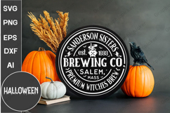 Farmhouse Halloween PNG SVG | Halloween Round Sign SVG Product Image 2
