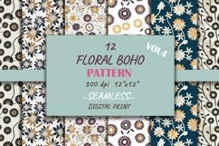 12 Boho Abstract and Floral Digital Paper Instant Download Product Image 1