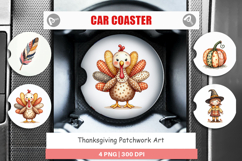 Thanksgiving Patchwork Car Coaster Product Image 1