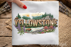 Yellowstone PNG, Vintage National Park Bison Sublimation Product Image 1