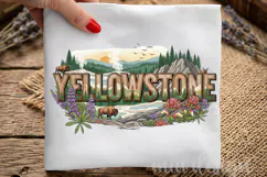 Yellowstone PNG, Vintage National Park Bison Sublimation Product Image 1