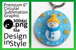 3D Snowman Round Design Winter Holiday Sublimation Product Image 1