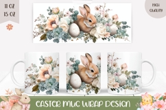 Easter Bunny Mug, Pastel Easter Eggs Mug Template Product Image 1