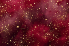 A vibrant red galaxy background with numerous gold stars Product Image 1