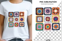 Crochet granny squares png design for T-shirts Product Image 1