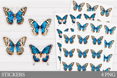 Butterfly Sticker Printable. Leopard Butterfly Sticker Product Image 1