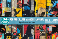 Pop Art Collage Magazines Journal Paper PNG Bundle Product Image 2