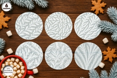 Frost Pattern Coffee Coasters SVG Bundle | Drink Coaster Product Image 1