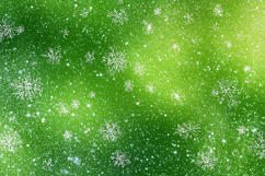 A vibrant green background with white snowflakes &amp; sparkling Product Image 1