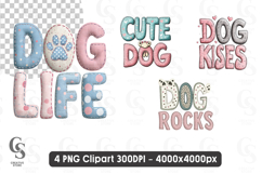 Dog Life Cute Dog Kisses Dog Rocks Typography Pet Quotes Product Image 1