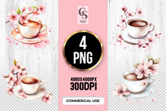 Blossom Coffee Cup Clipart PNG Product Image 1