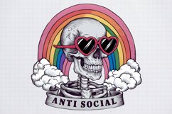Antisocial Sublimation, Funny Halloween Skeleton Product Image 2