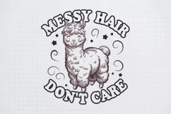 Vintage Funny Sarcastic Animal Messy Hair Don't Care PNG Product Image 2