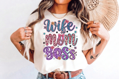 Wife Mom Boss PNG sublimation | Mother's Day PNG T-Shirt Product Image 8