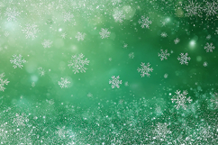 A vibrant green background with white snowflakes Product Image 1