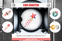 Cosmic Love Valentine Car Coaster Product Image 1