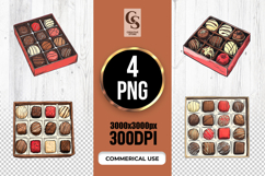 Chocolate Gift Box Illustrations Clipart Sublimation PNG Product Image 1