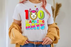 100 llamazing days SVG Design, 100 day of school SVG Design Product Image 1