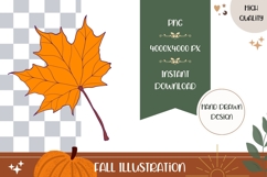 Maple leaf Illustration, Maple PNG, Autumn Print Product Image 1