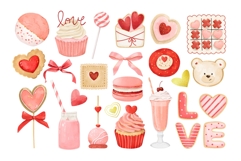 Watercolor Valentines Day Sweets Product Image 3