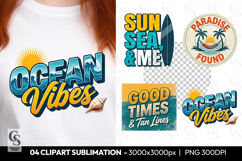 Ocean Vibes Clipart sublimatoin PNG Product Image 1