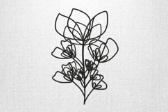 Modern Single Line Abstract Flower Embroidery Design Product Image 1