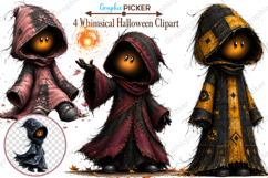 Whimsical Halloween Clipart, Whimsical Halloween Pumpkin PNG Product Image 1
