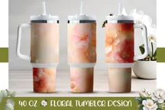 Pastel Flowers Tumbler Design, Cute Flowers 40 Oz Tumbler Product Image 1