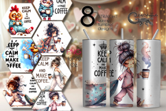 Morning coffee | 8 skinny tumbler Sublimation designs Product Image 1