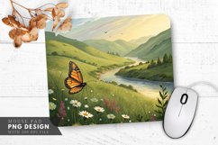 Serene Valley Butterfly Bliss Mouse Pad PNG Design Product Image 1