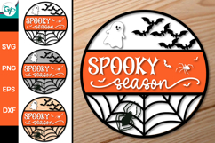 Halloween Round Sign SVG | Halloween Door Hanger SVG Product Image 1