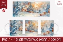 Winter Forest Mug Design, Winter Mug Sublimation Product Image 1