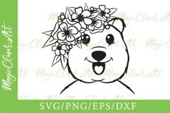 uokka in a crown of flowers svg Funny animals svg Product Image 1