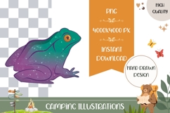 Hand Drawn Frog Illustration, Cartoon Glitter Frog PNG Product Image 1