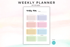Pastel Weekly Planner Printable A4 &amp; US Letter Canva Product Image 1