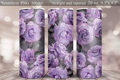Floral Tumbler Sublimation Bundle | Purple Roses Wrap 20oz Product Image 2