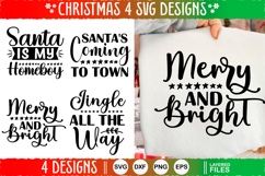 4 Christmas SVG Designs, Christmas SVG Cut file design Product Image 1