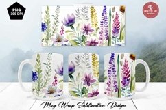 Mug sublimation design with wildflowers, PNG Bundle Product Image 2