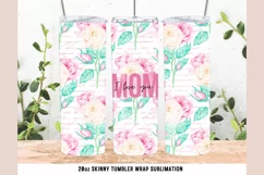 Love MOM Mother's Day Skinny Tumbler Sublimation Design Product Image 1