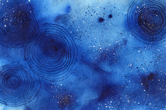 Blue Galaxy Cosmic Spirals Watercolor Glitter Background Product Image 1