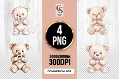Baby Teddy Bear With Pacifier Clipart PNG Product Image 1