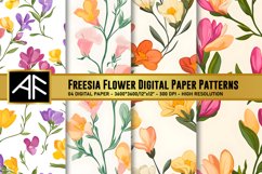 Freesia Flower Digital Paper Patterns Product Image 1