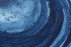 Deep Blue Swirl Glitter Cosmic Watercolor Texture Product Image 1