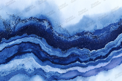 Blue Geode Watercolor Glitter River Texture Background Product Image 1