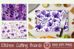 Purple Wildflowers Cutting Boards sublimation Designs Product Image 1
