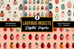 Ladybug Insects Digital Paper Pattern Product Image 1