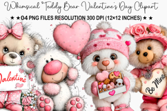 Whimsical Teddy Bear Valentine's Day Clipart Product Image 1