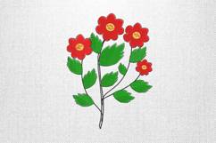 Red Flower Cluster Embroidery Design Product Image 1